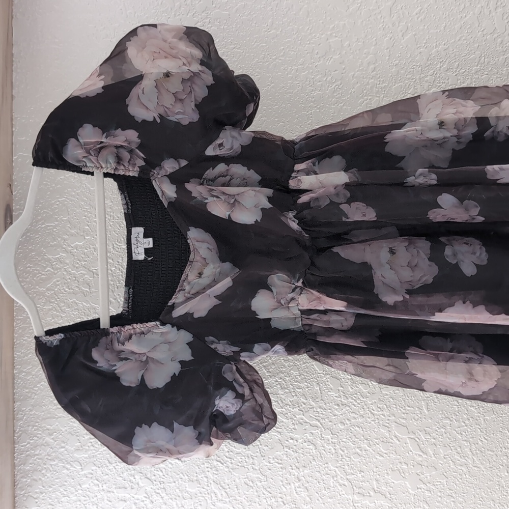 Polagram Floral Organza Maxi Dress. Size Small